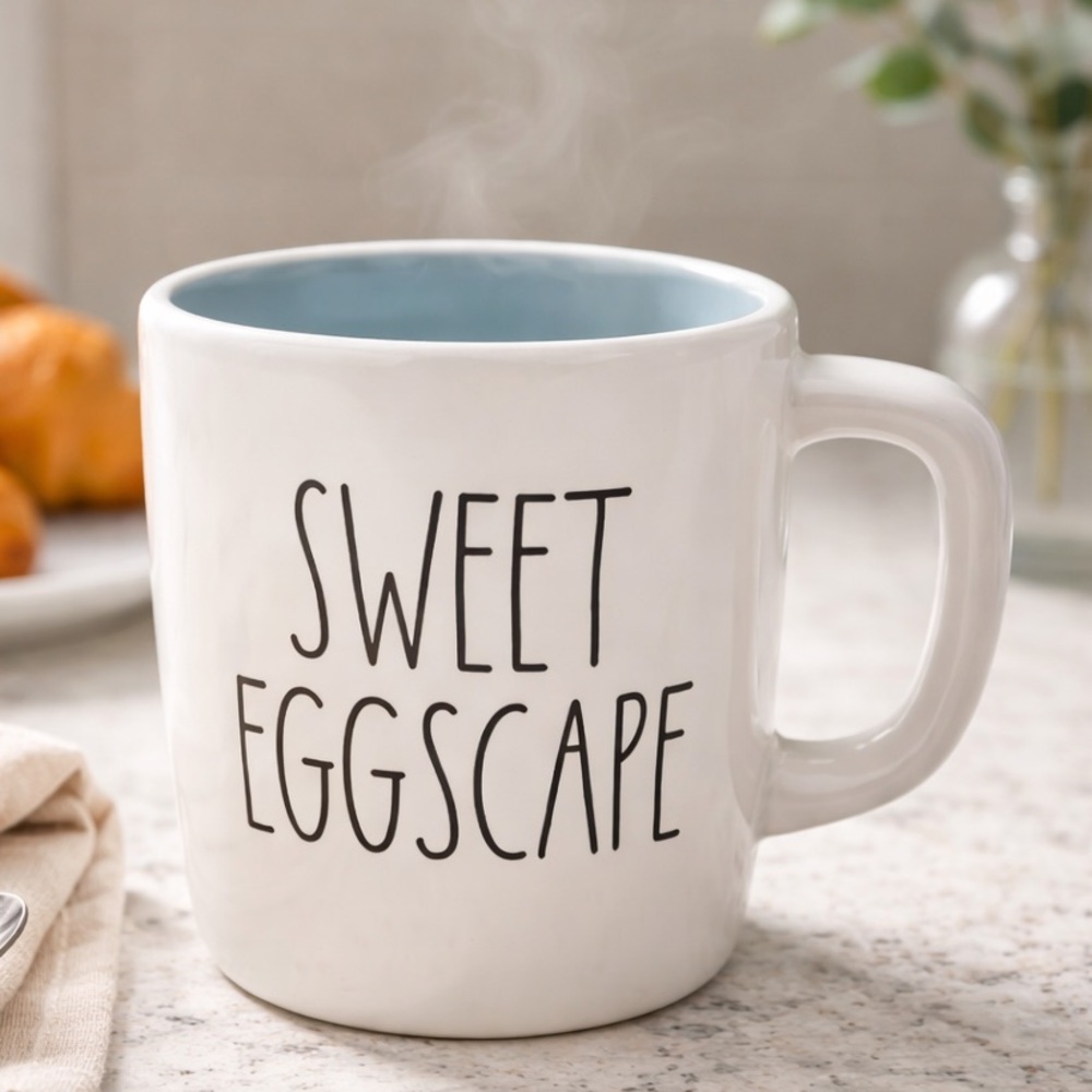 NWOT Rae Dunn “Sweet Eggscape” blue mug!